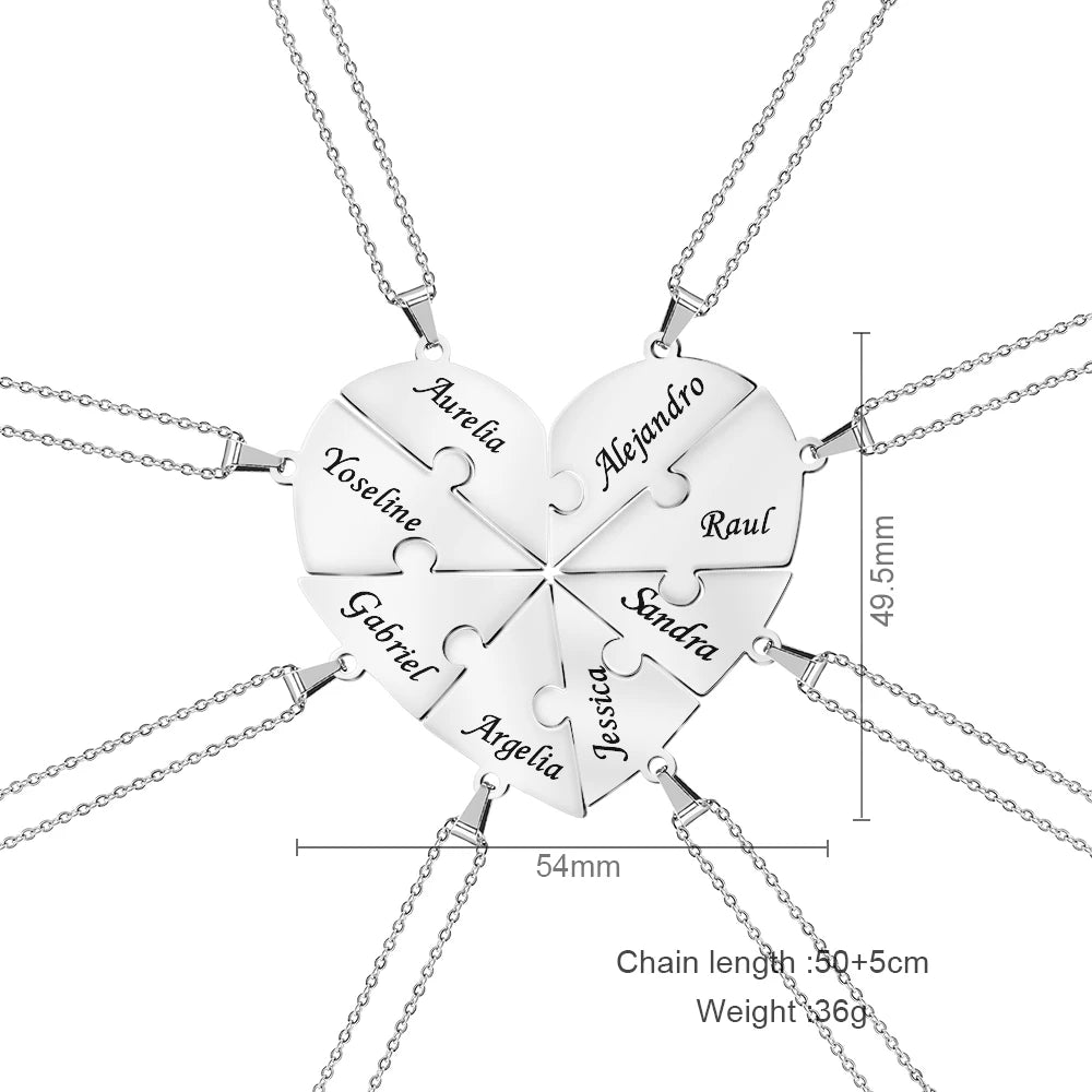 Forever Puzzle Heart Name Necklace