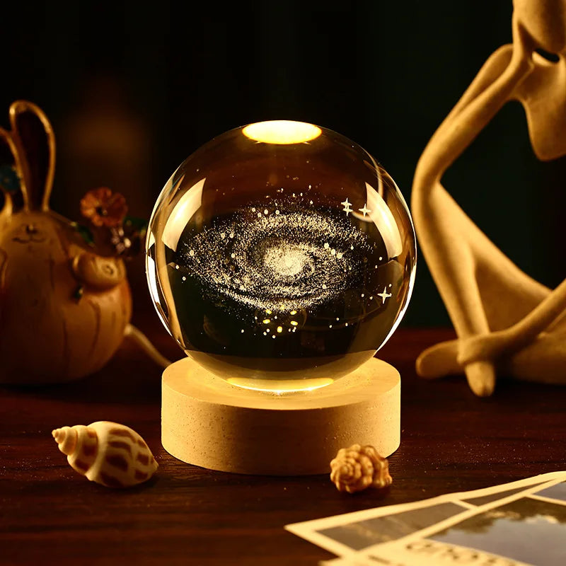 Moon Crystal Galaxy Night Light Lamp